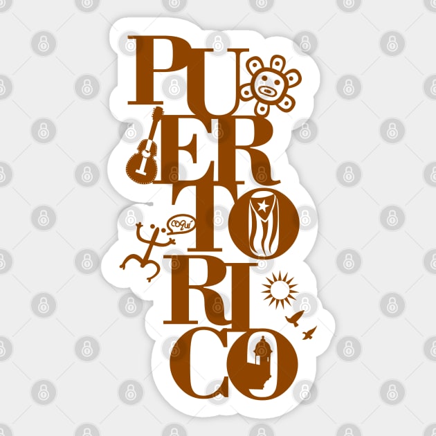 Puerto Rico Taino Coqui Flag Symbols Sticker by bydarling